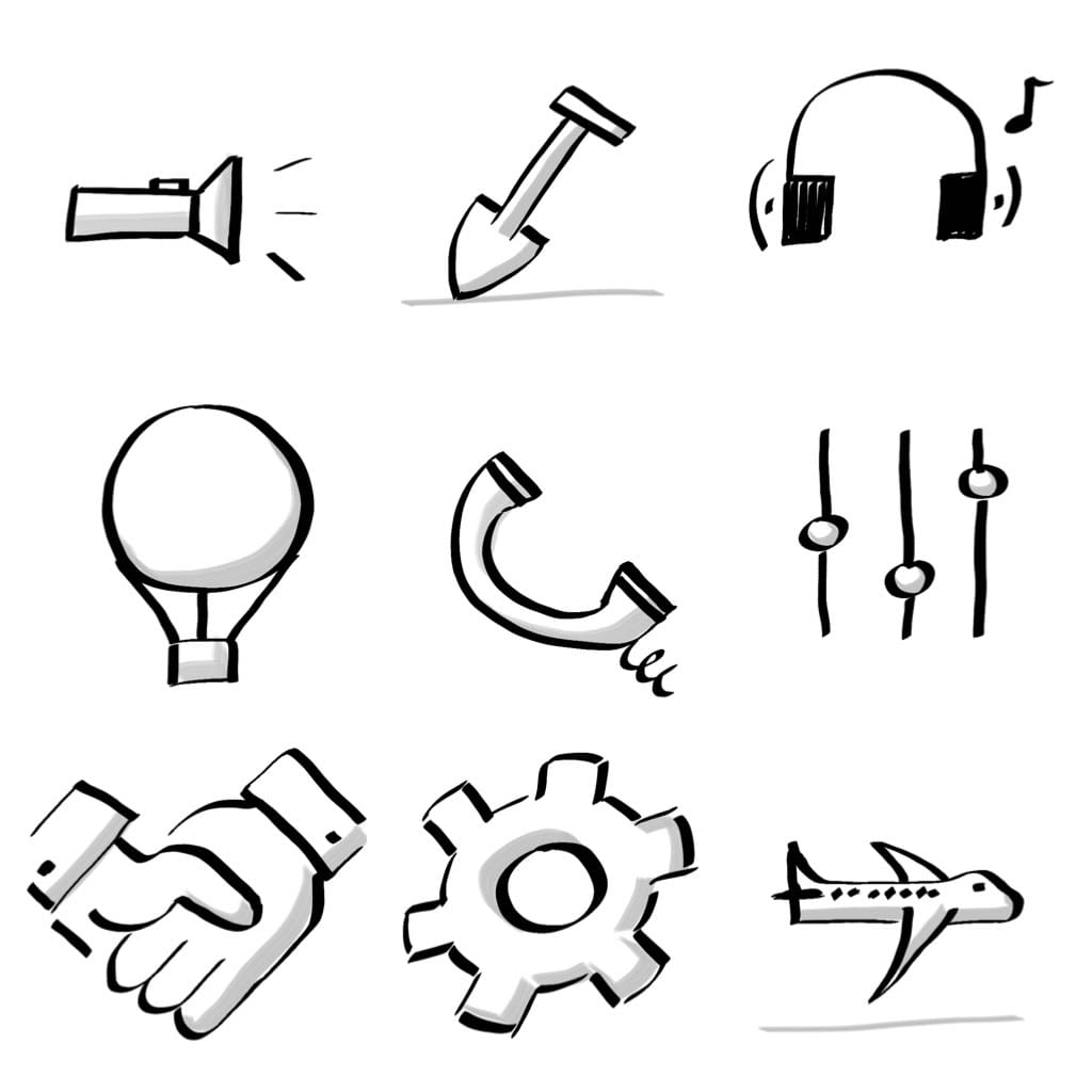 Sketchnote Icon Set 9x9